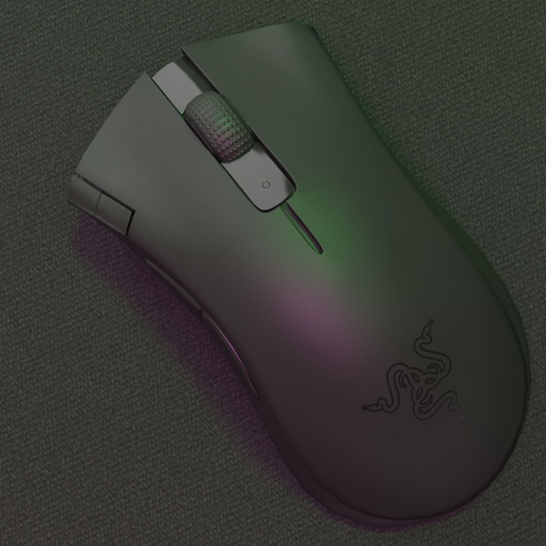 RAZER DEATHADDER 3D MOUSE Low-poly 3D model_1