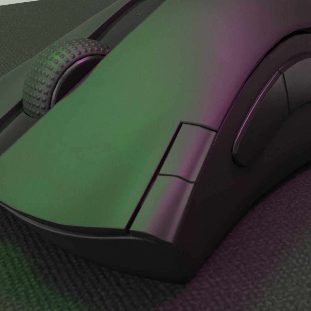 RAZER DEATHADDER 3D MOUSE Low-poly 3D model_3