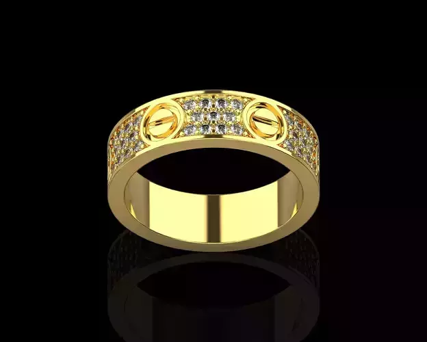 Love Diamonds Ring 18 Size N157 3D print model