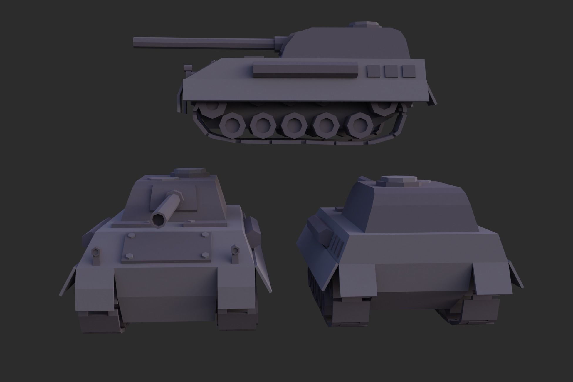 Lowpoly Tanks Low-poly 3D model_1