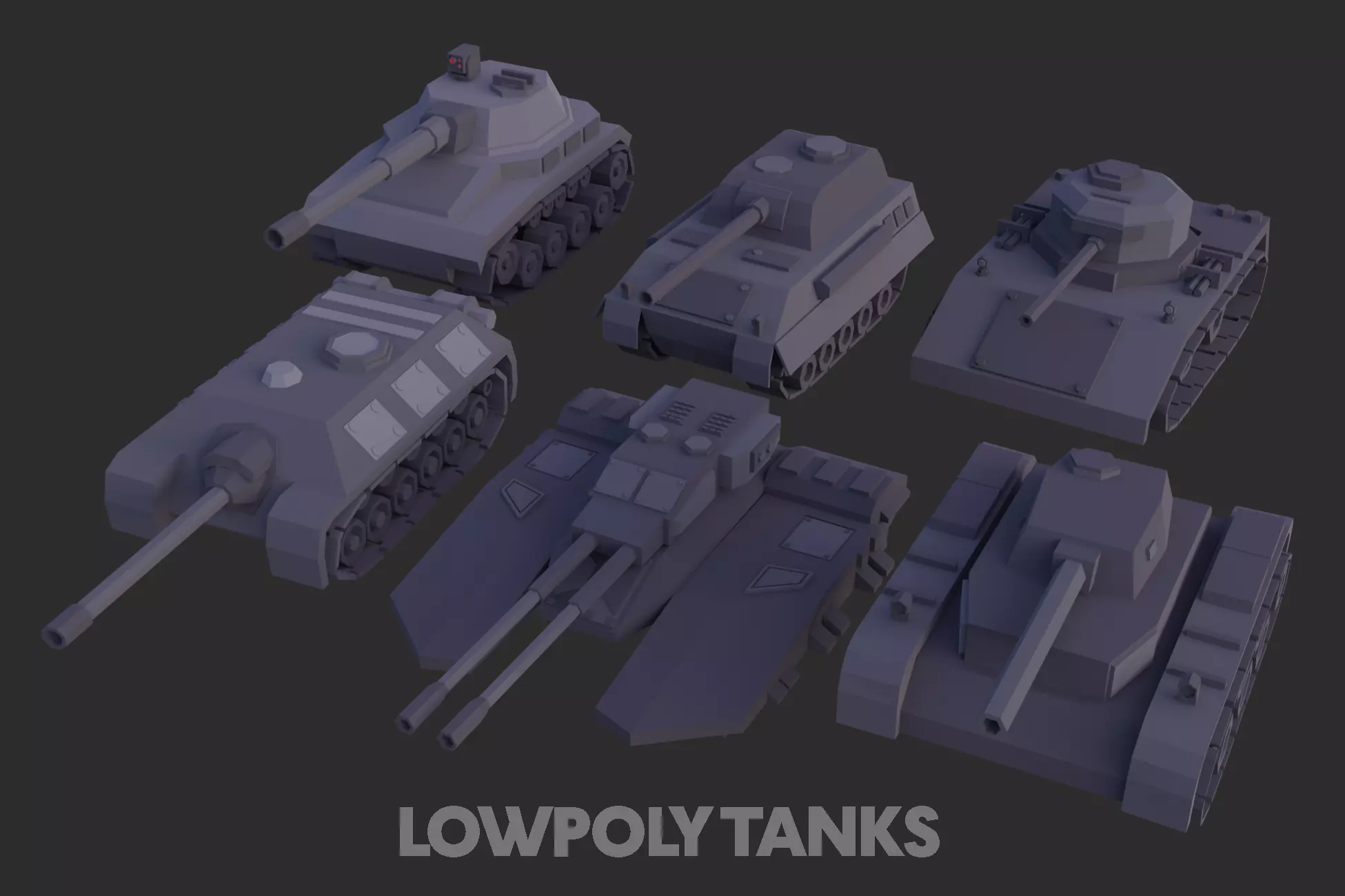 Lowpoly Tanks Low-poly 3D model_0