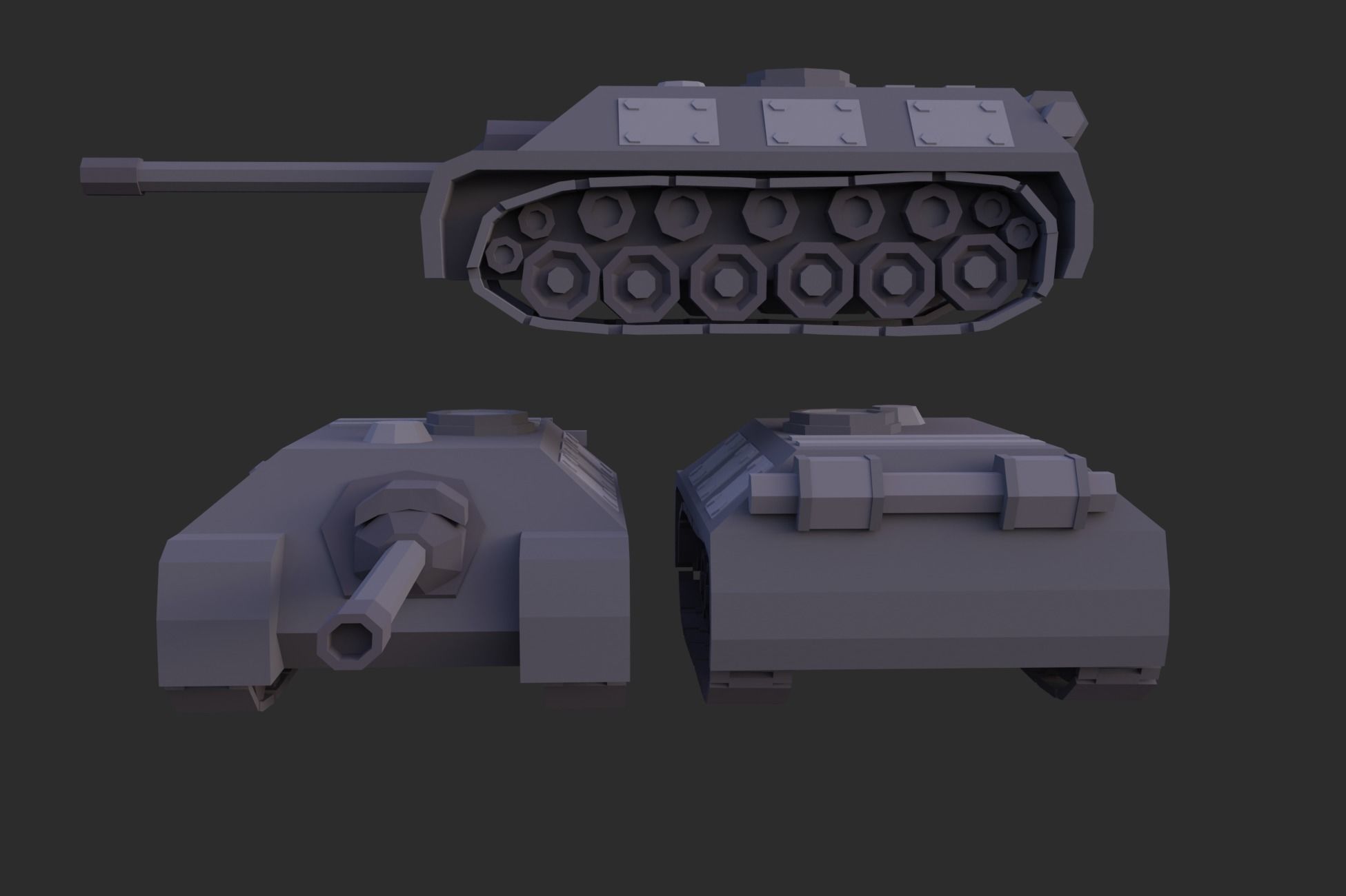 Lowpoly Tanks Low-poly 3D model_2
