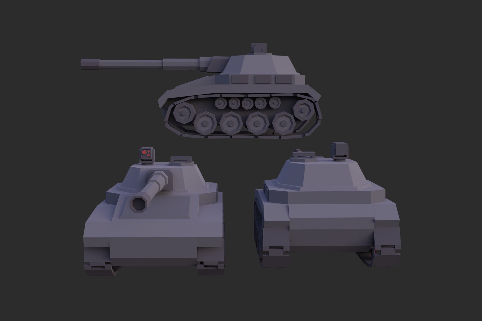 Lowpoly Tanks Low-poly 3D model_6