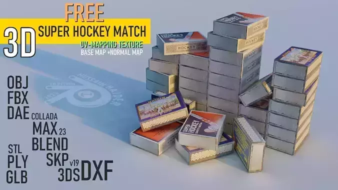Super Hockey Match Low-poly 3D model