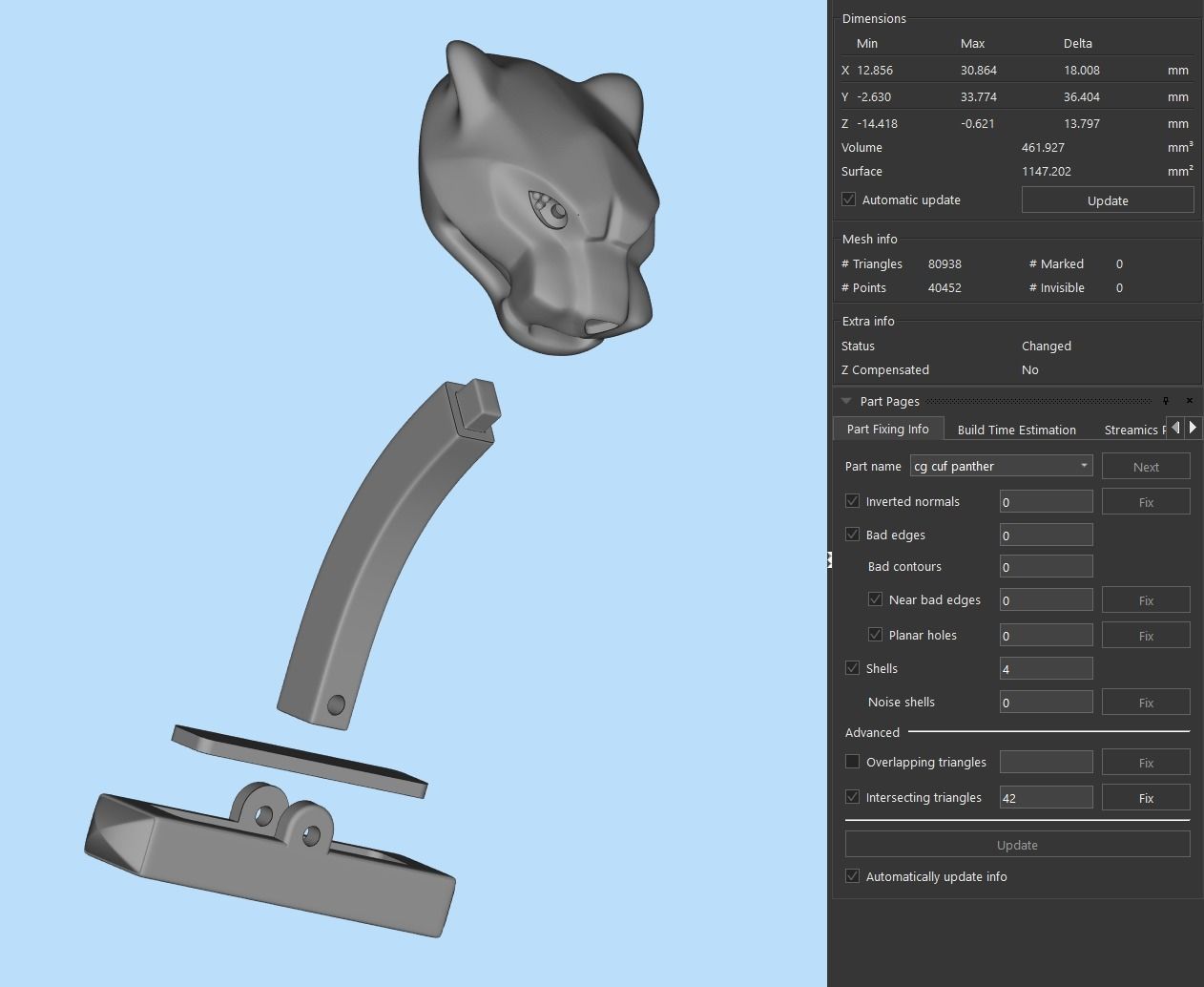 Panther Cufflinks 3D print model_9