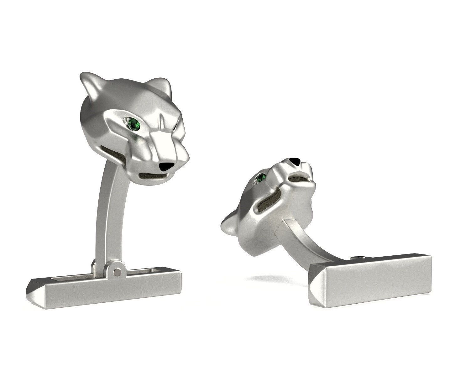Panther Cufflinks 3D print model_2