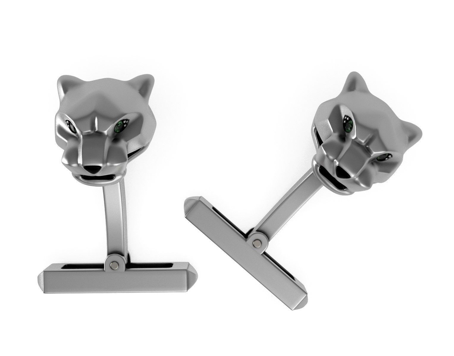 Panther Cufflinks 3D print model_4