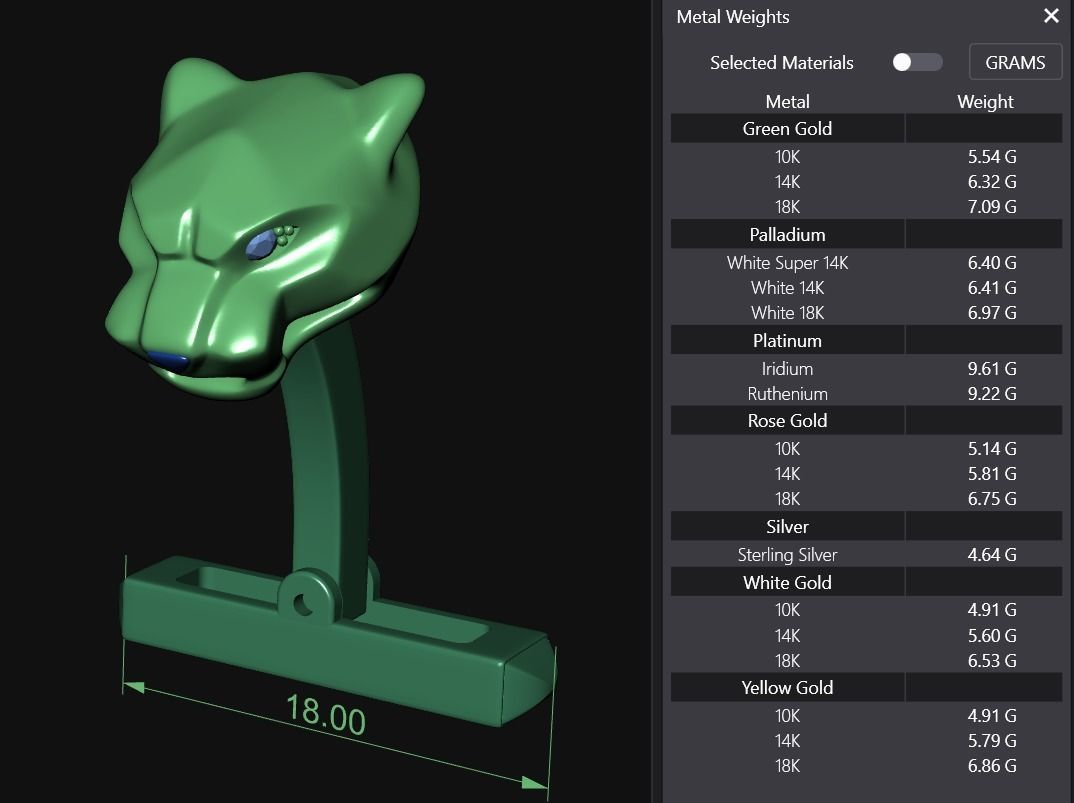 Panther Cufflinks 3D print model_8