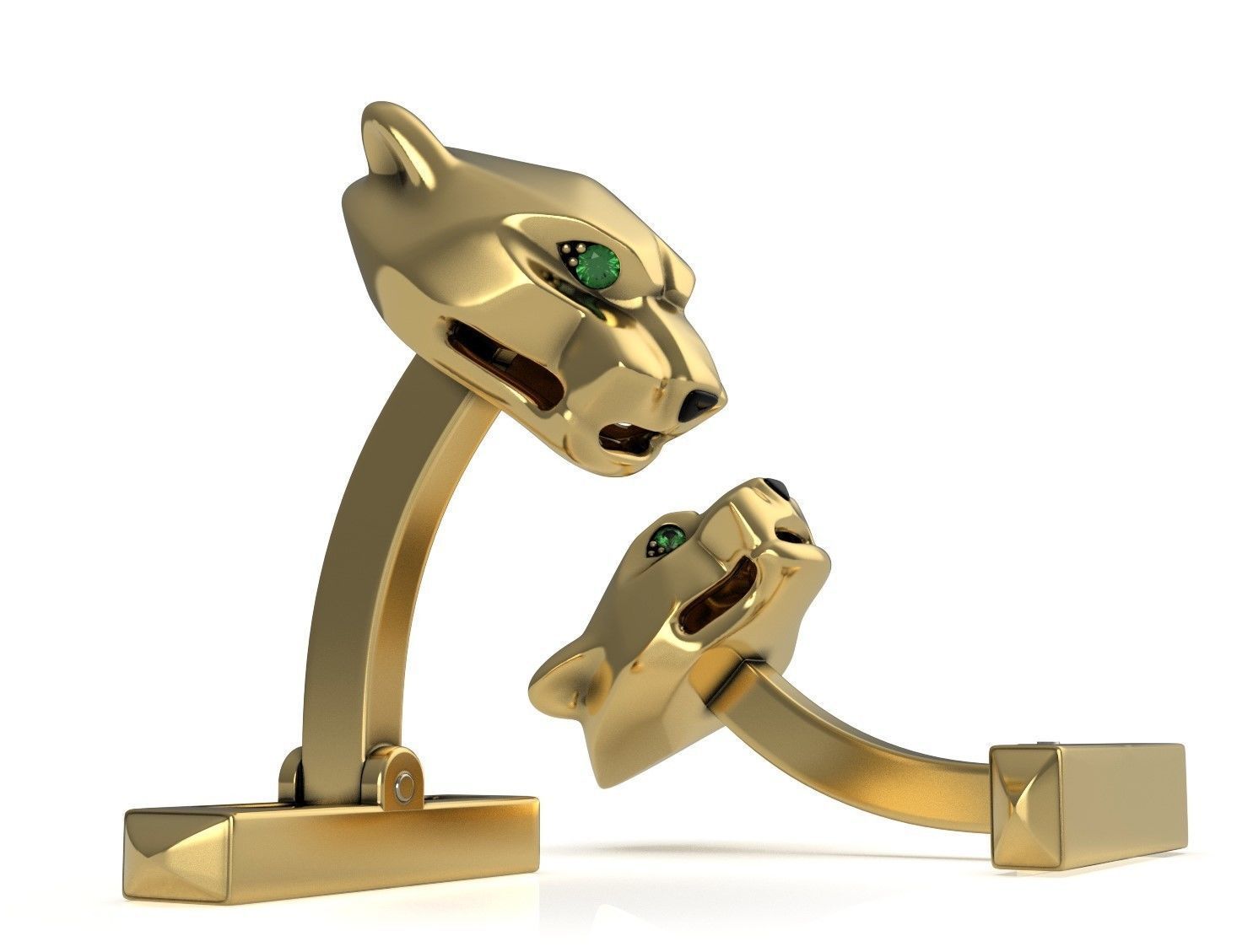Panther Cufflinks 3D print model_3