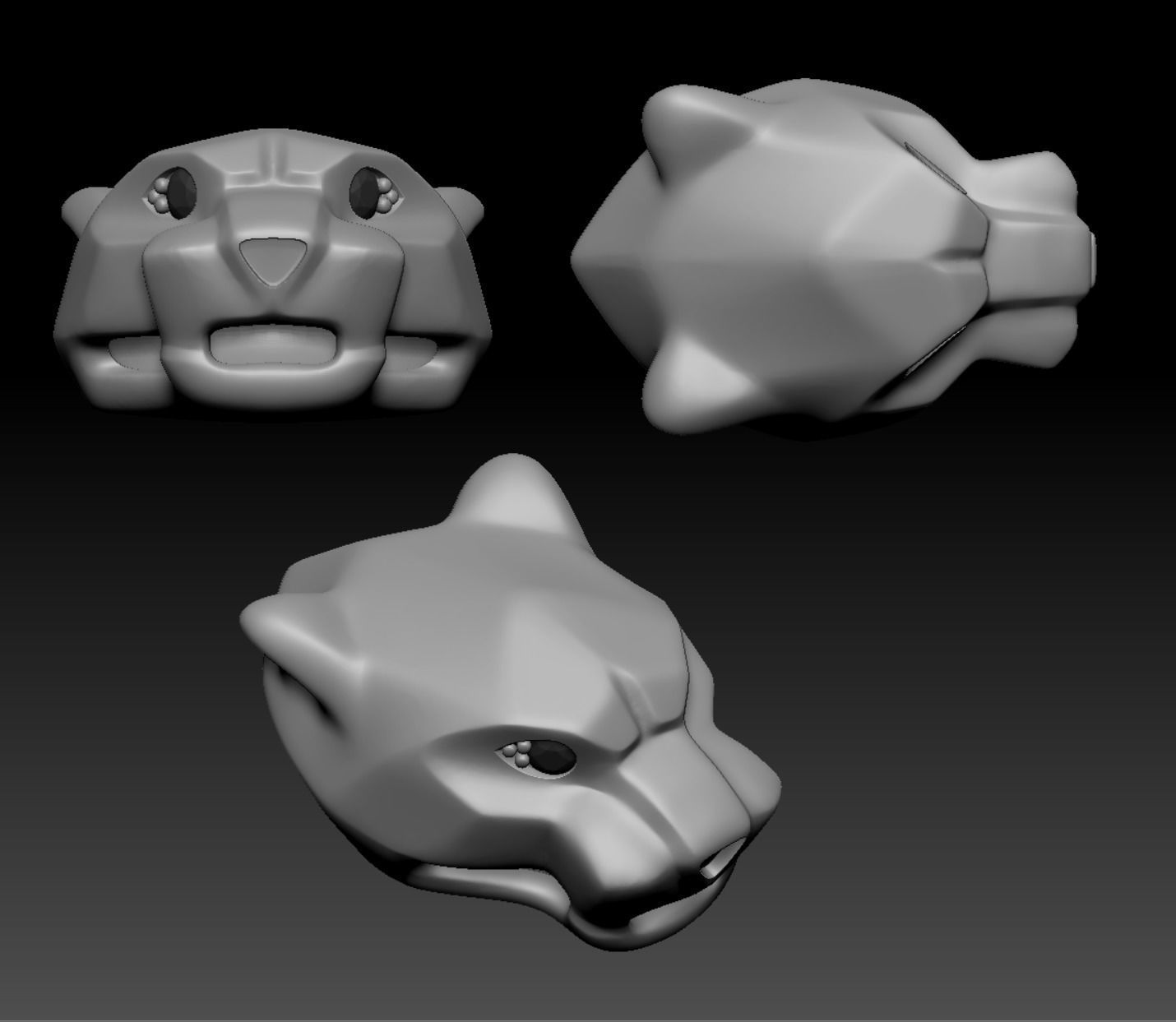 Panther Cufflinks 3D print model_10