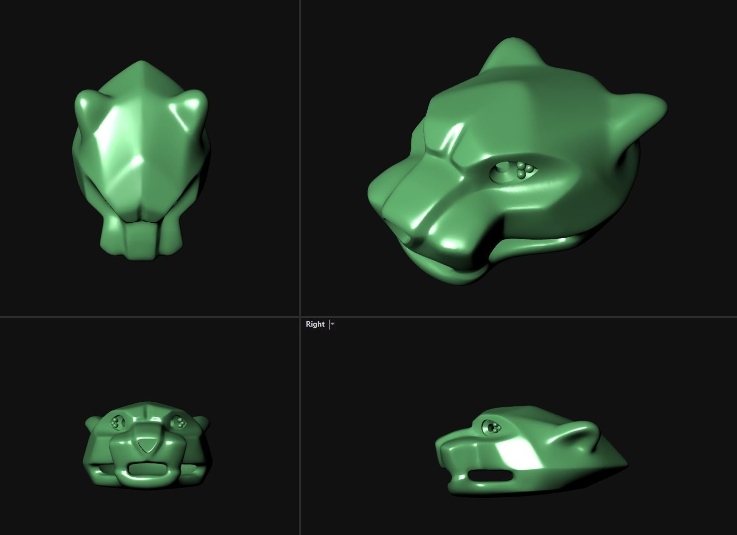 Panther Cufflinks 3D print model_7