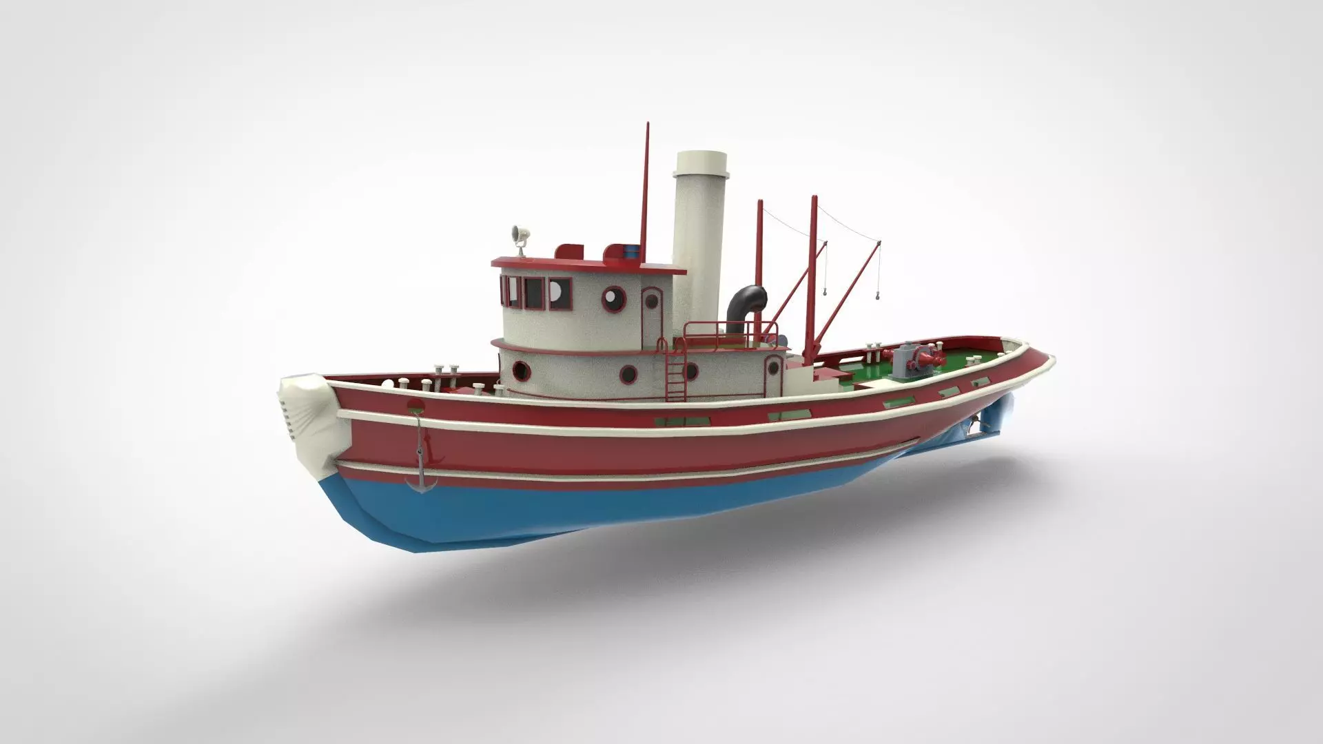 steam boiler tugboat 3D model