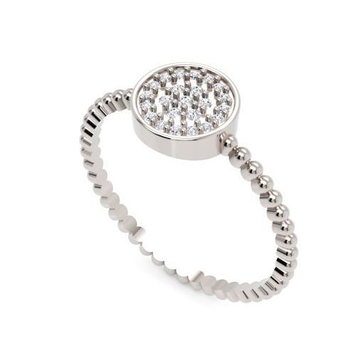 Beaded Halo Diamond Ring Dainty 3D Model with 23 Stones 3D print model