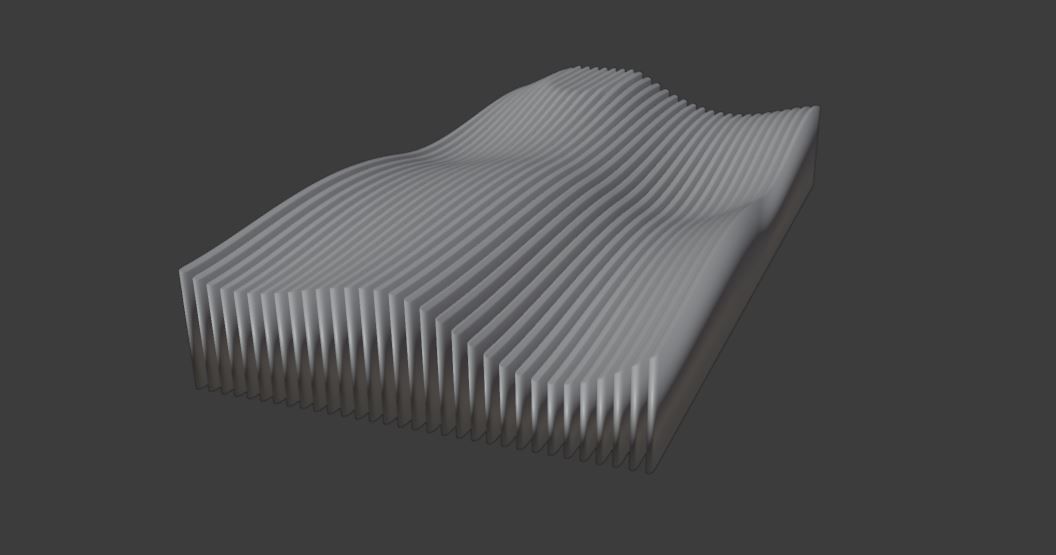 Artistic deco soft wave concept 3D print model_7