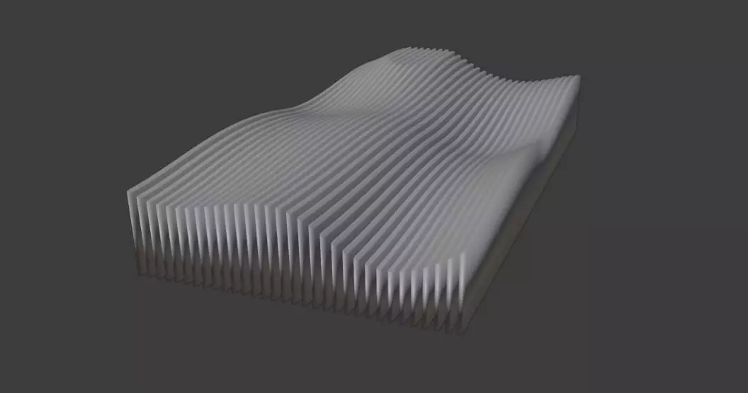 Artistic deco soft wave concept 3D print model_0