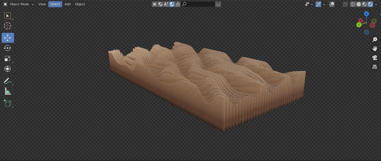 Artistic slices of modern curves and wave 3D print model_11