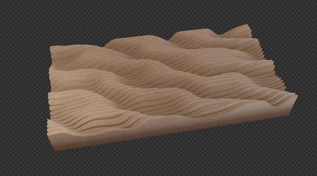 Artistic slices of modern curves and wave 3D print model_10