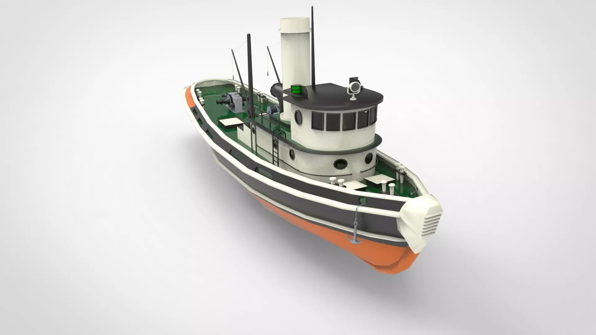 steam boiler tugboat 3D model