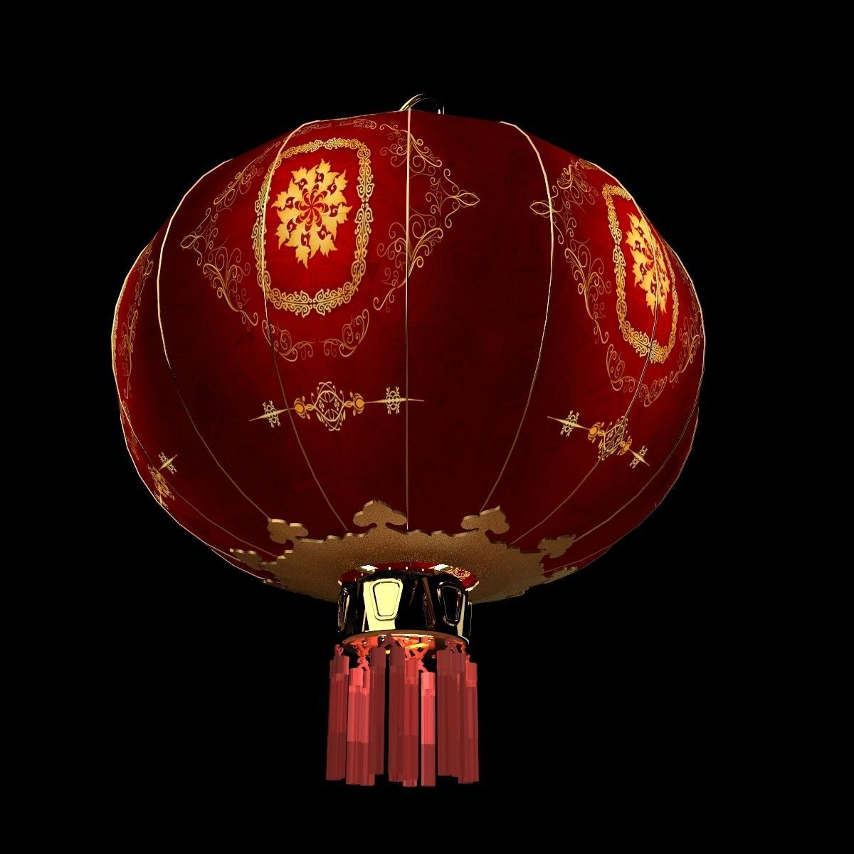 Chinese red lantern 3D model_5