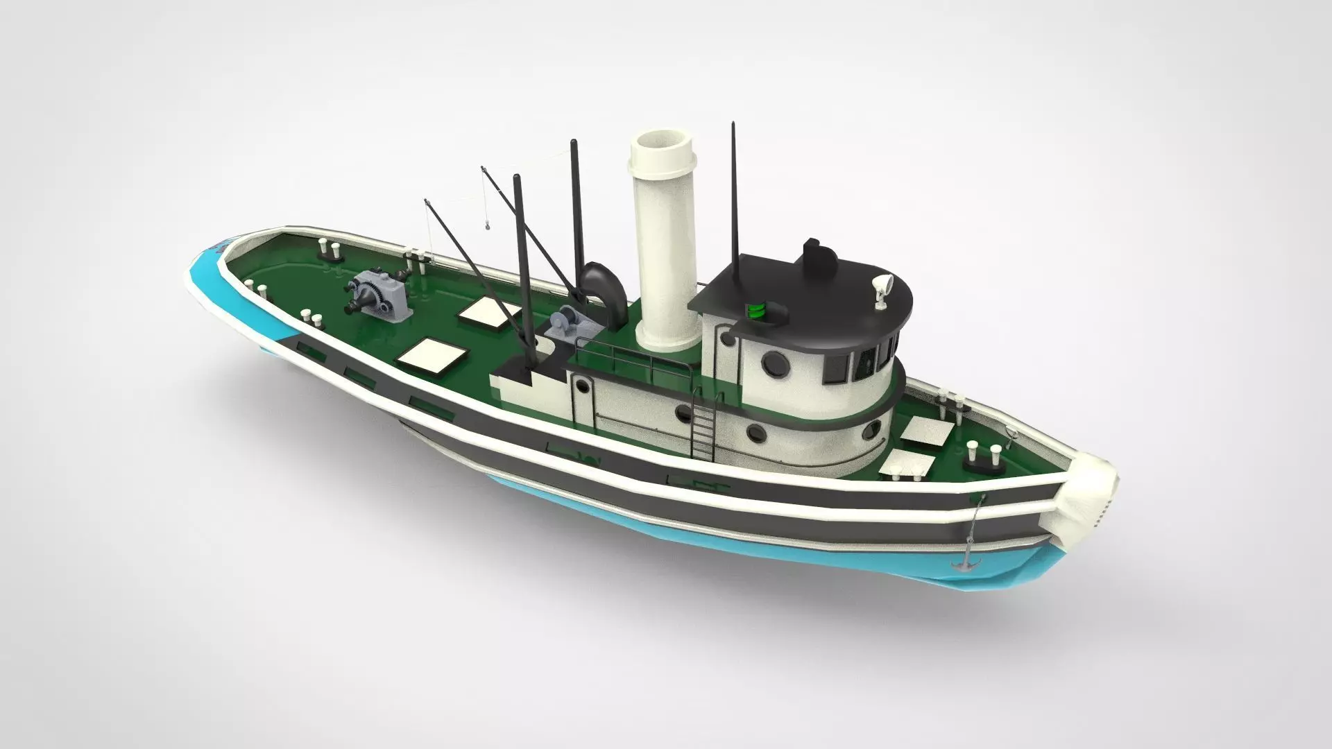 steam boiler tugboat 3D model