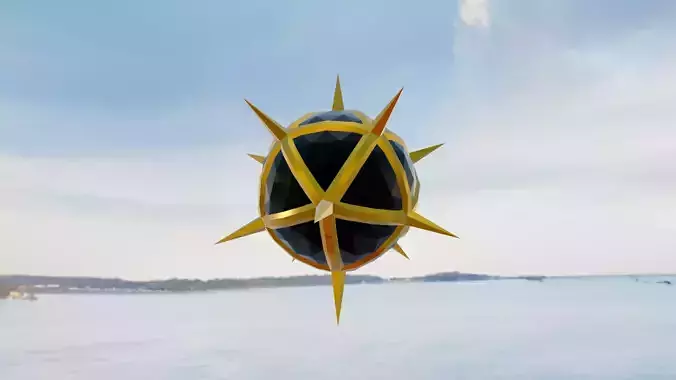 Gold and Gemstone Spike Ball Free low-poly 3D model