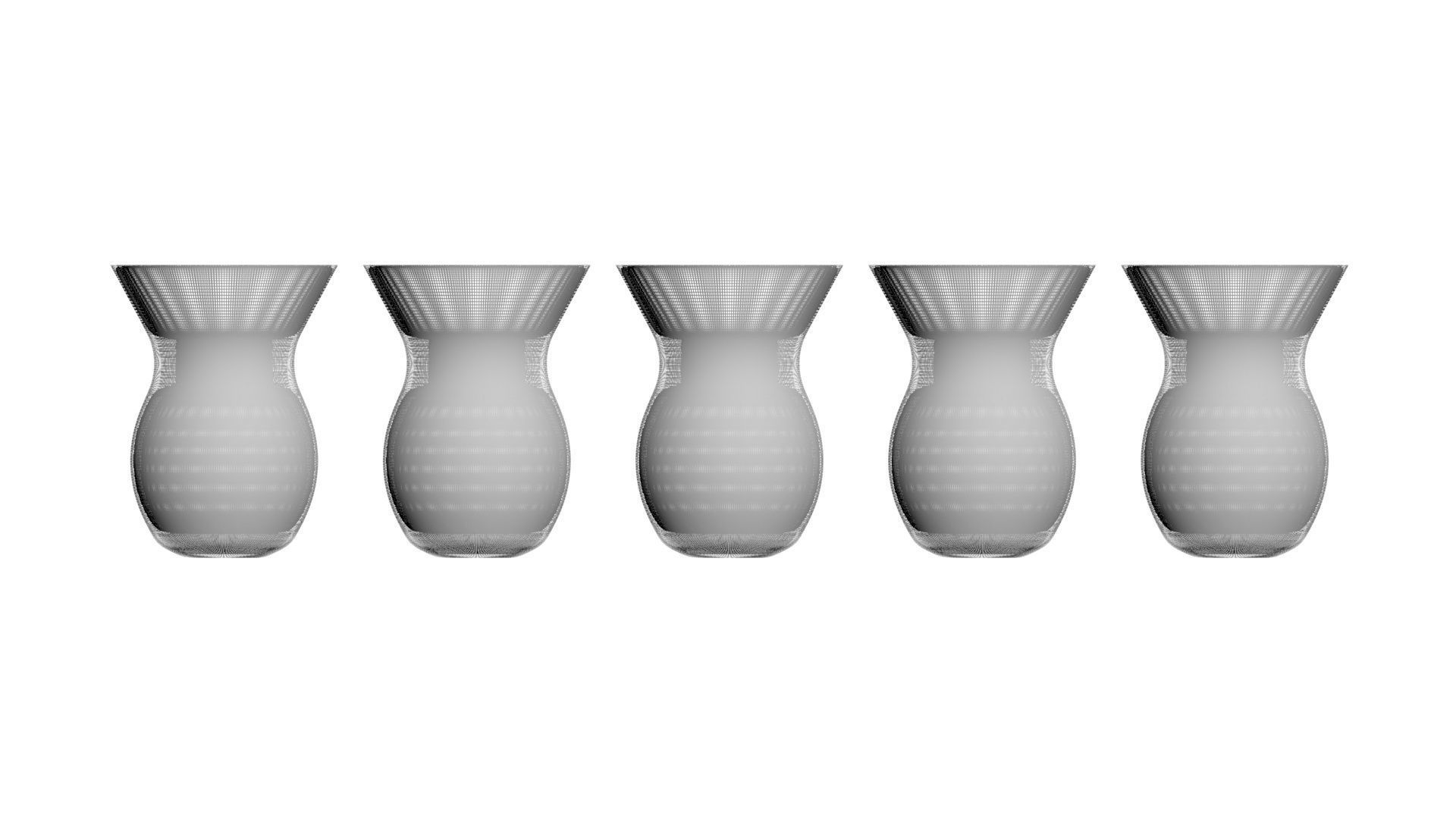 Colored Metallic Vases Set 3D model_22