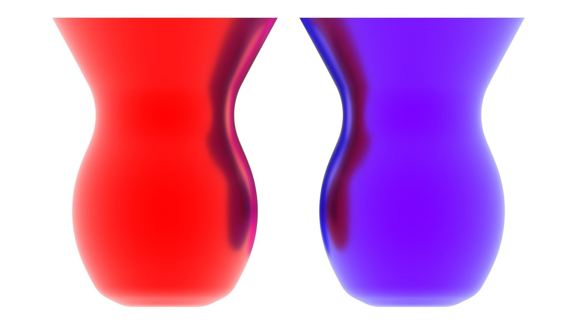 Colored Metallic Vases Set 3D model_16