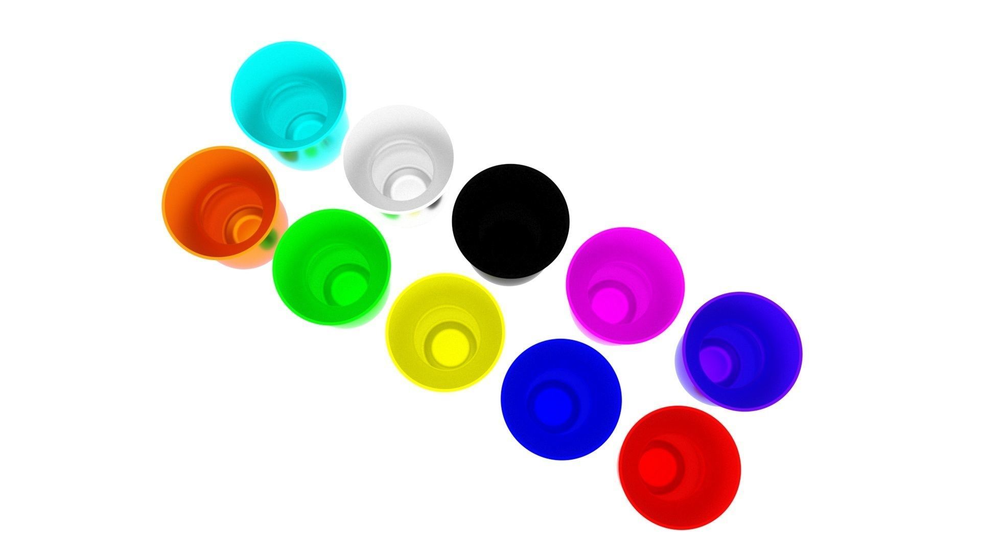 Colored Metallic Vases Set 3D model_11