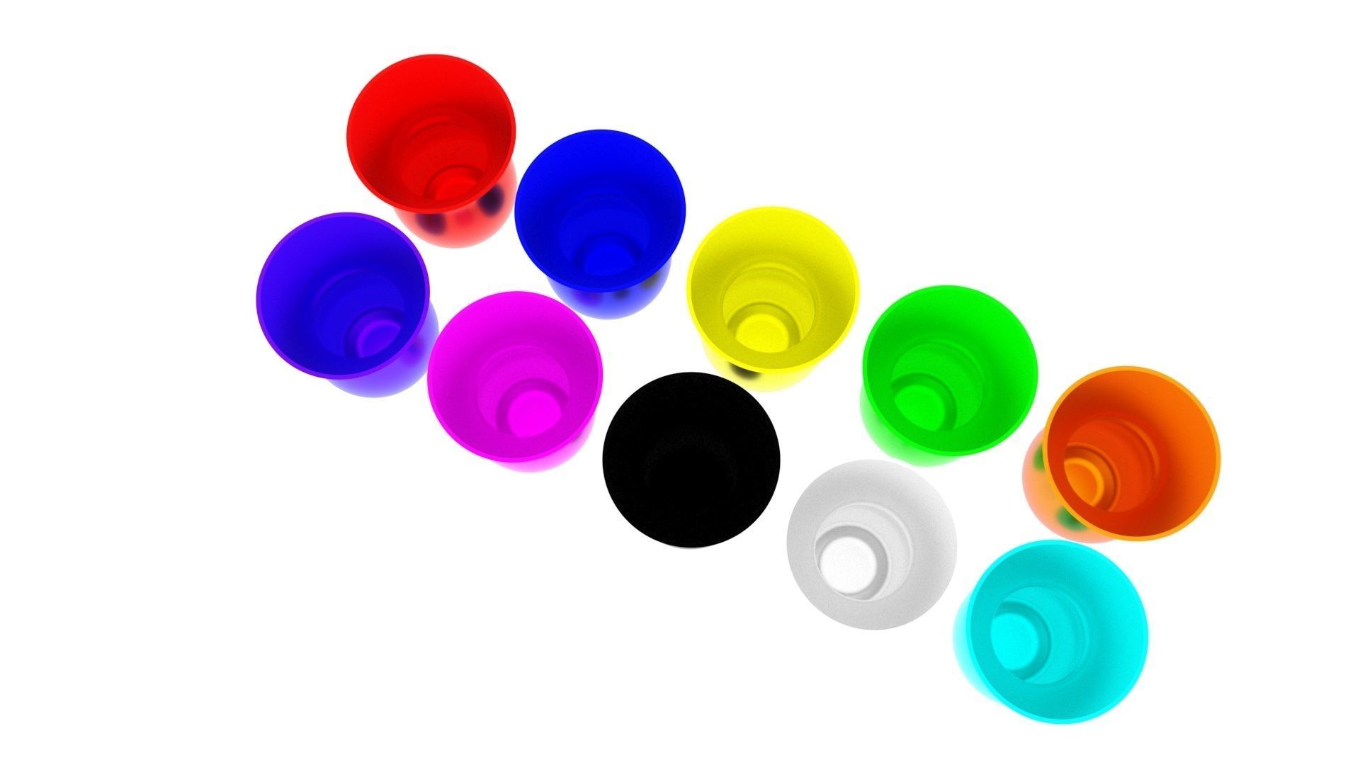 Colored Metallic Vases Set 3D model_9