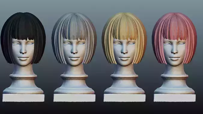 women short hair 4 colors