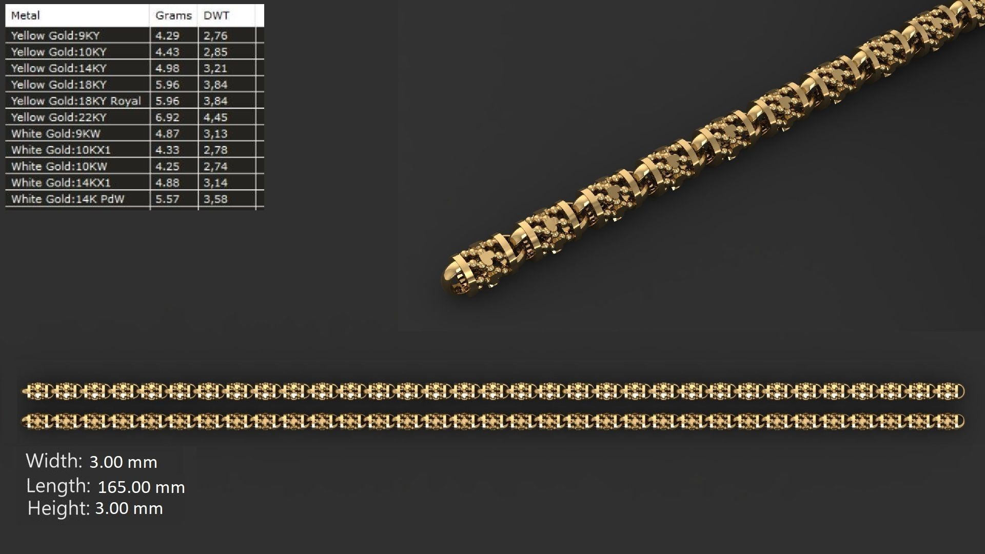 54 Mens Bracelet Gents Bracelets link chain ready to print model 3D print model_17