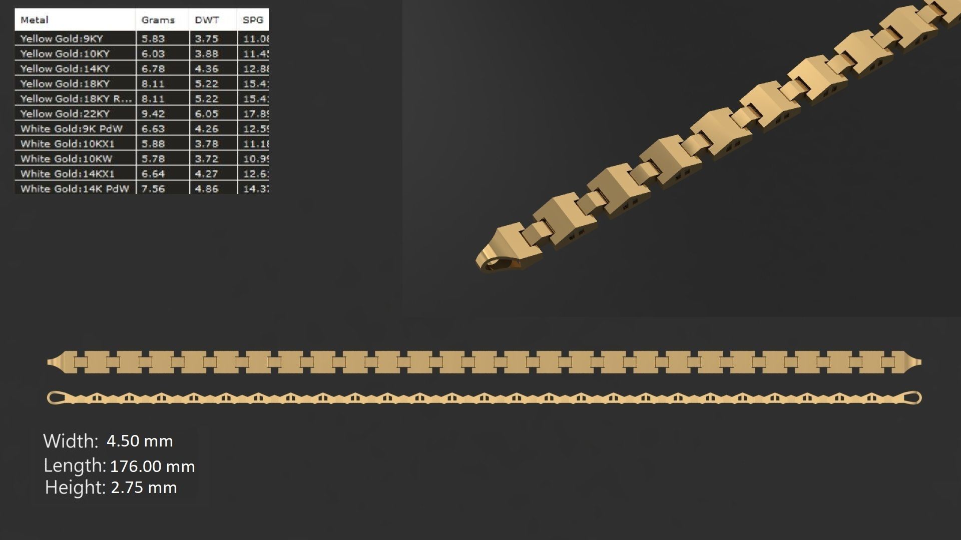 54 Mens Bracelet Gents Bracelets link chain ready to print model 3D print model_35