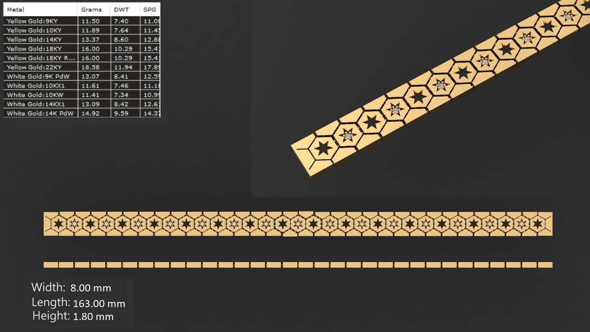 54 Mens Bracelet Gents Bracelets link chain ready to print model 3D print model_30