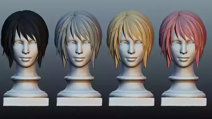 women short  hair 4 colors