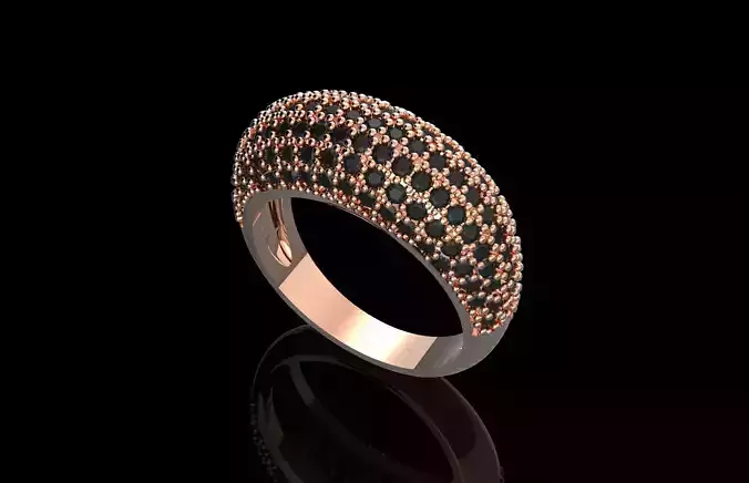 Fashion Ring With Brilliants 3D Print Model