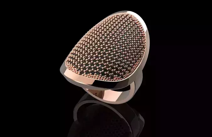 Fashion Ring With Brilliants 3D Print Model