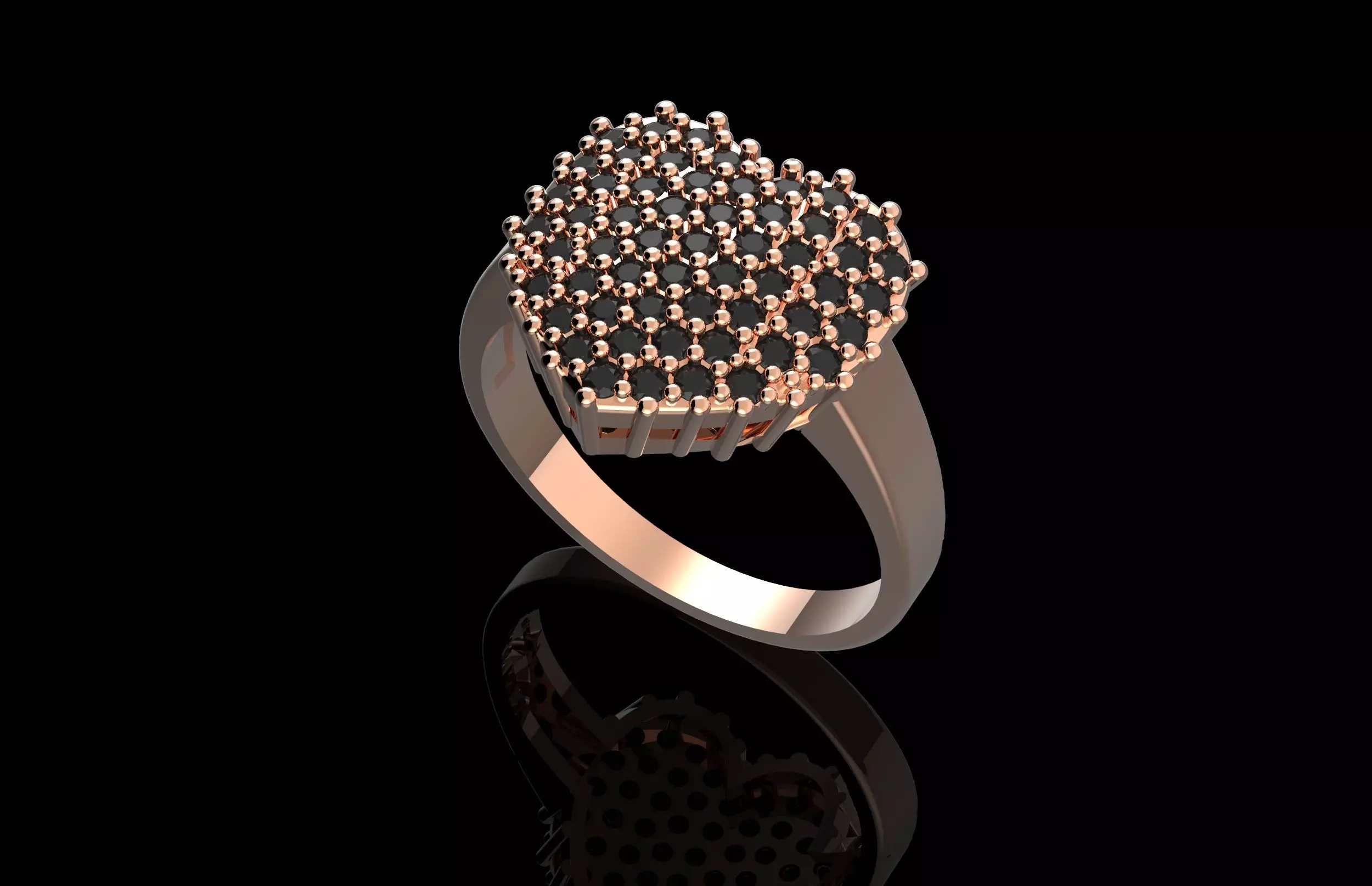 Fashion Ring With Brilliants 3D Print Model 3D print model_0