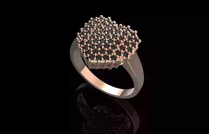 Fashion Ring With Brilliants 3D Print Model