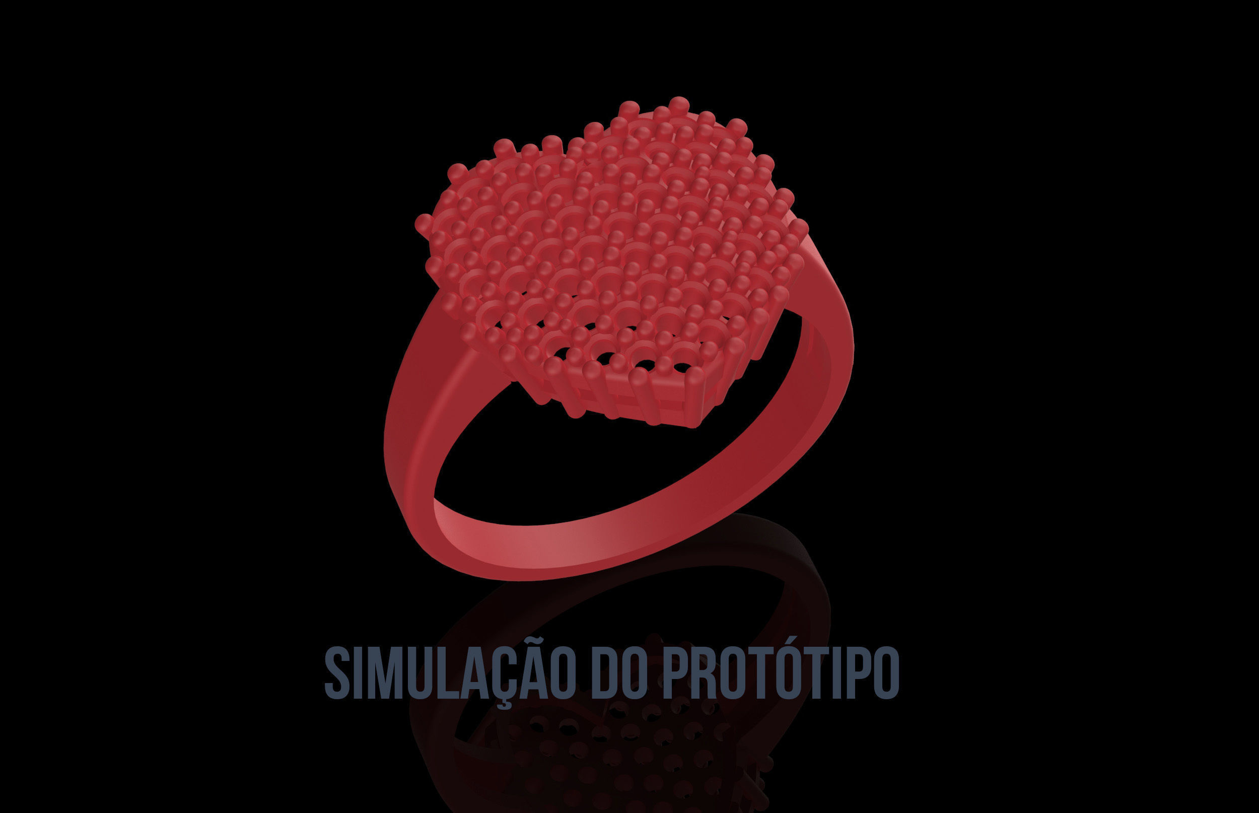 Fashion Ring With Brilliants 3D Print Model 3D print model_5