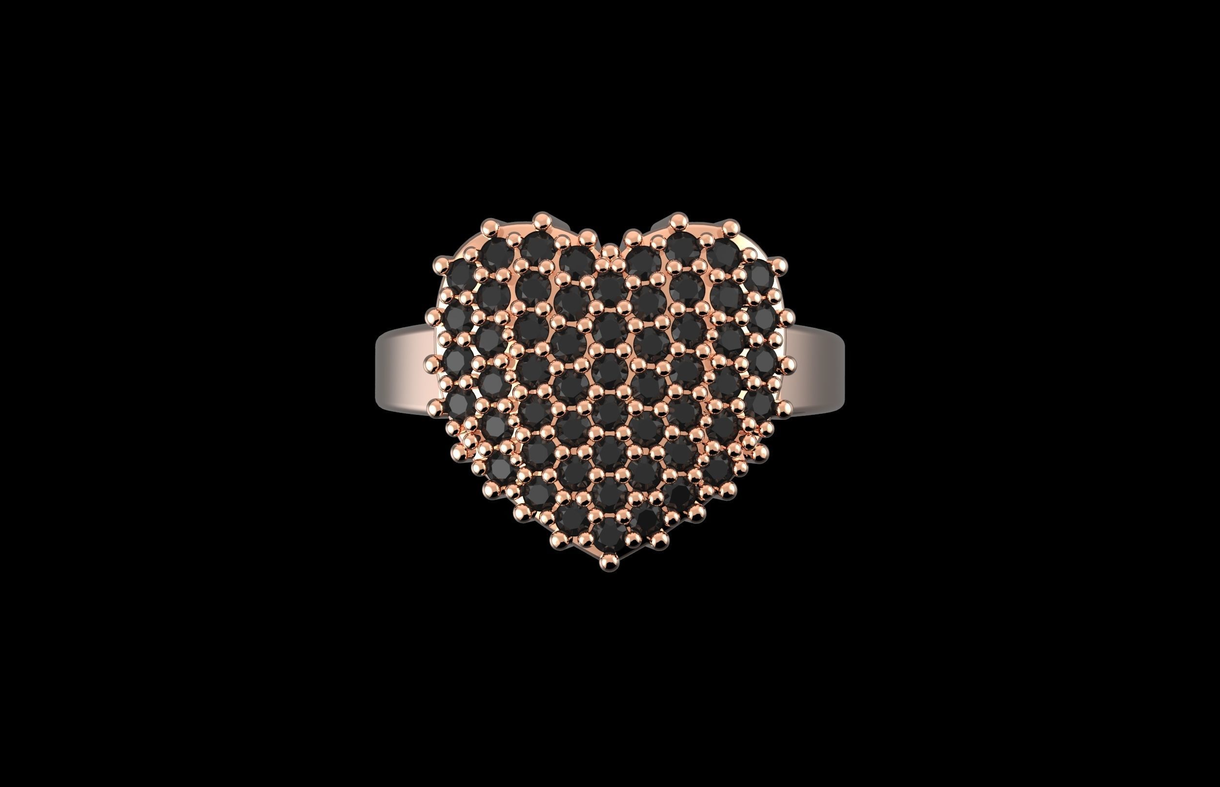 Fashion Ring With Brilliants 3D Print Model 3D print model_2