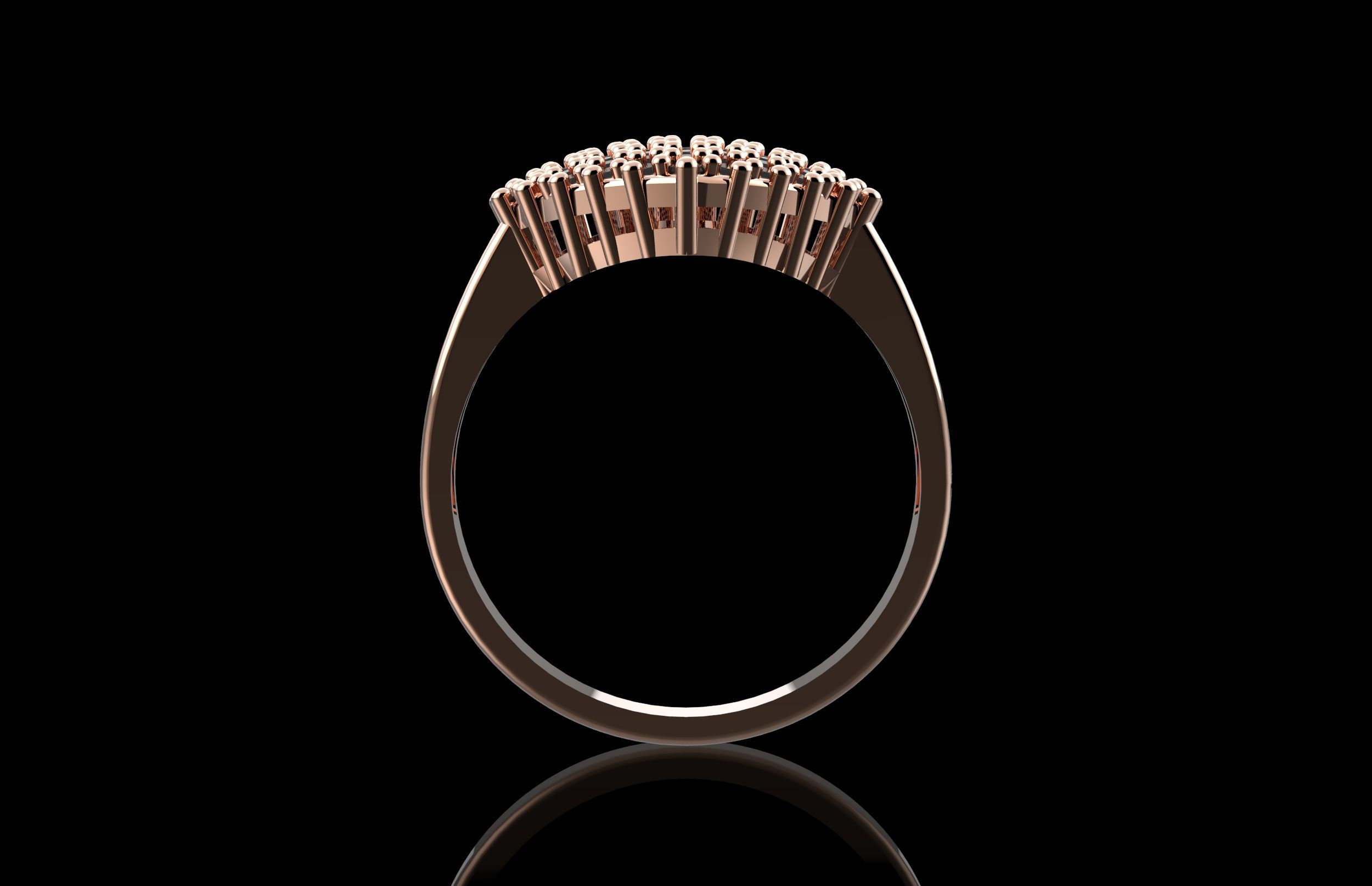 Fashion Ring With Brilliants 3D Print Model 3D print model_4