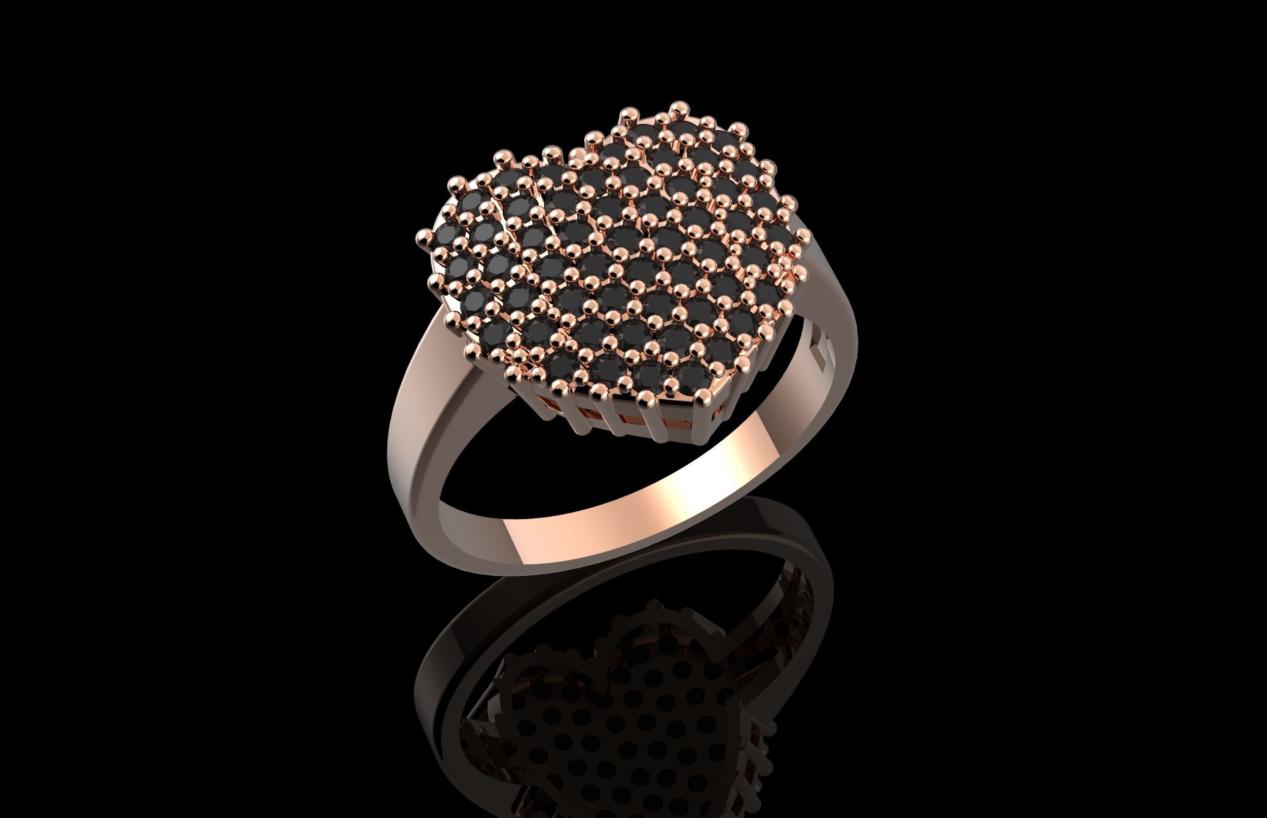 Fashion Ring With Brilliants 3D Print Model 3D print model_1