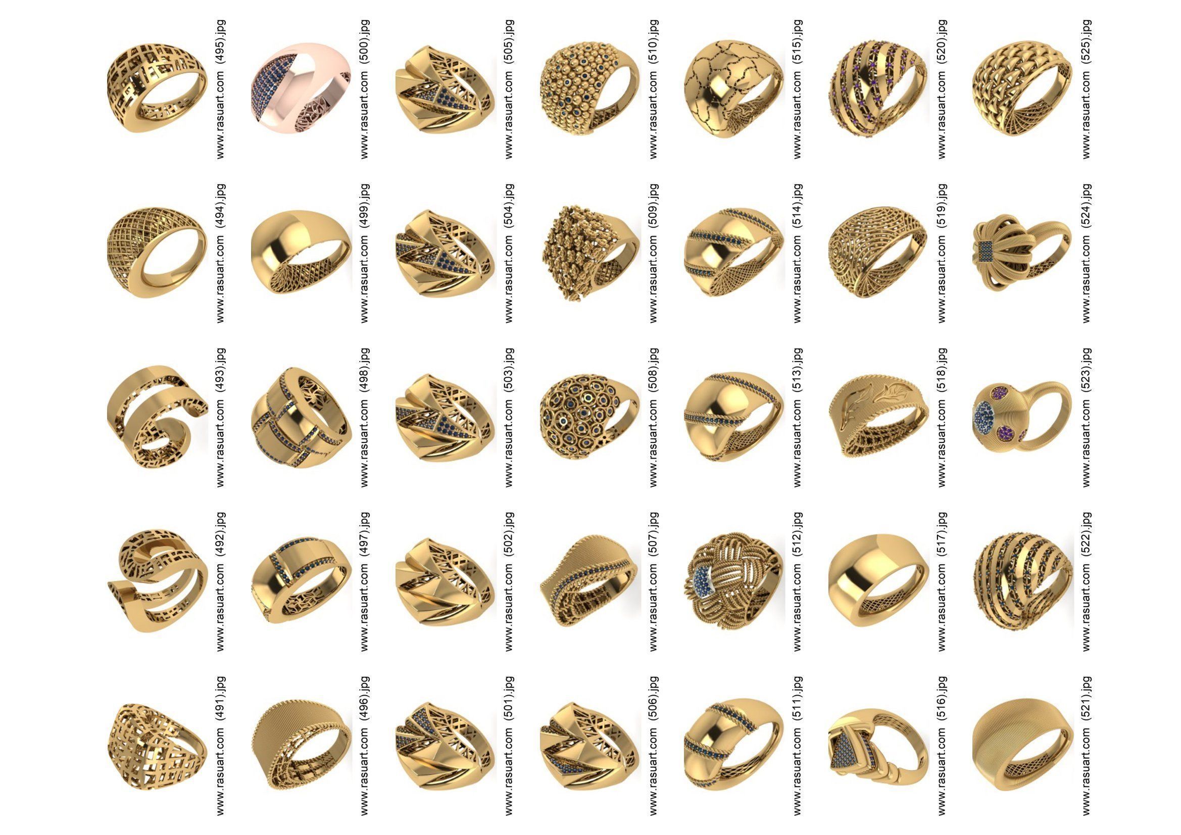 turkish  RINGS FILES 1400 PIECES READY TO PRINT  3D print model_14