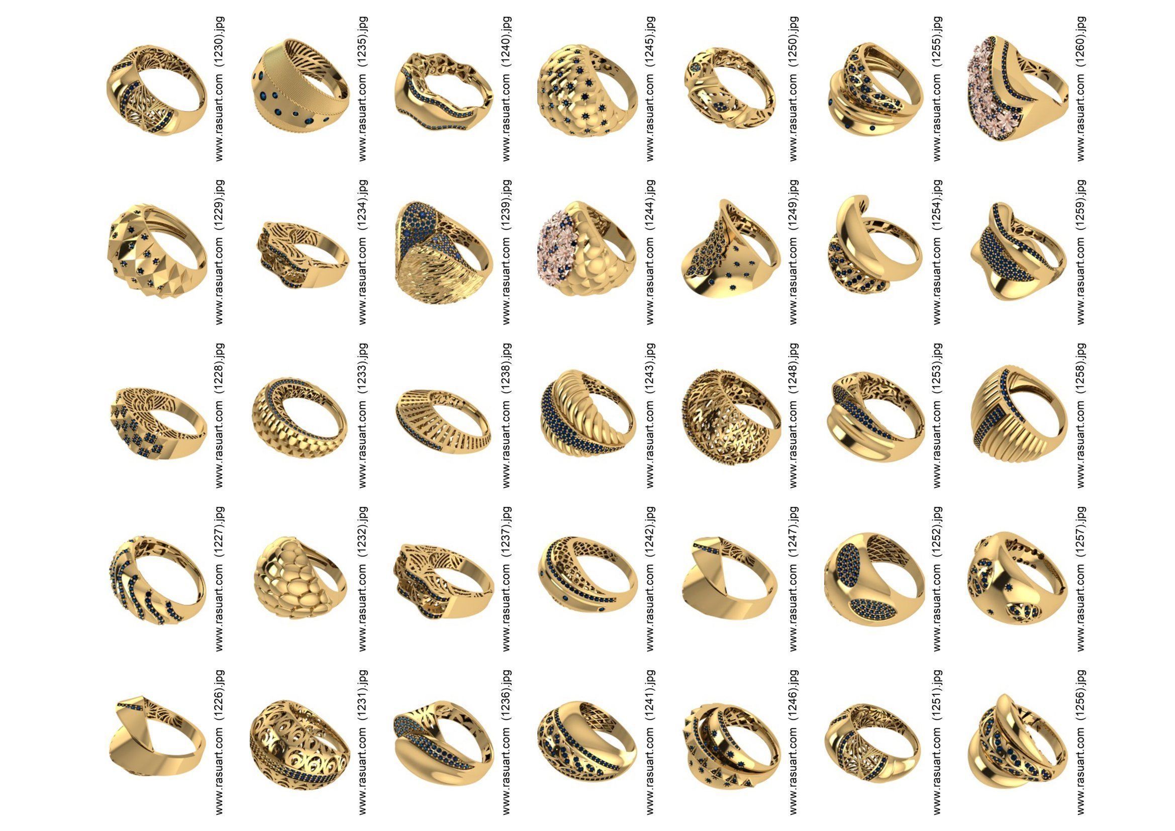 turkish  RINGS FILES 1400 PIECES READY TO PRINT  3D print model_35