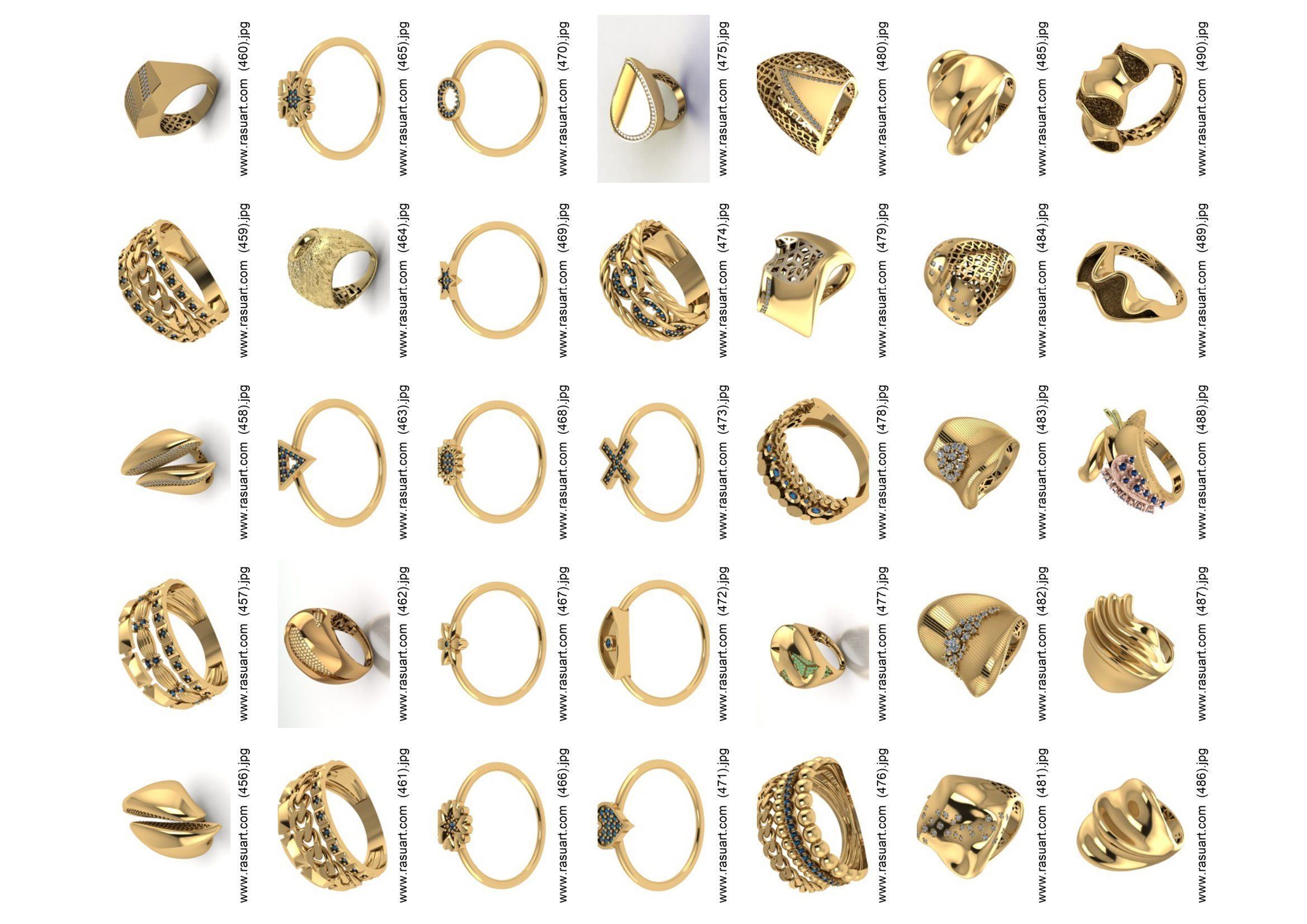 turkish  RINGS FILES 1400 PIECES READY TO PRINT  3D print model_13