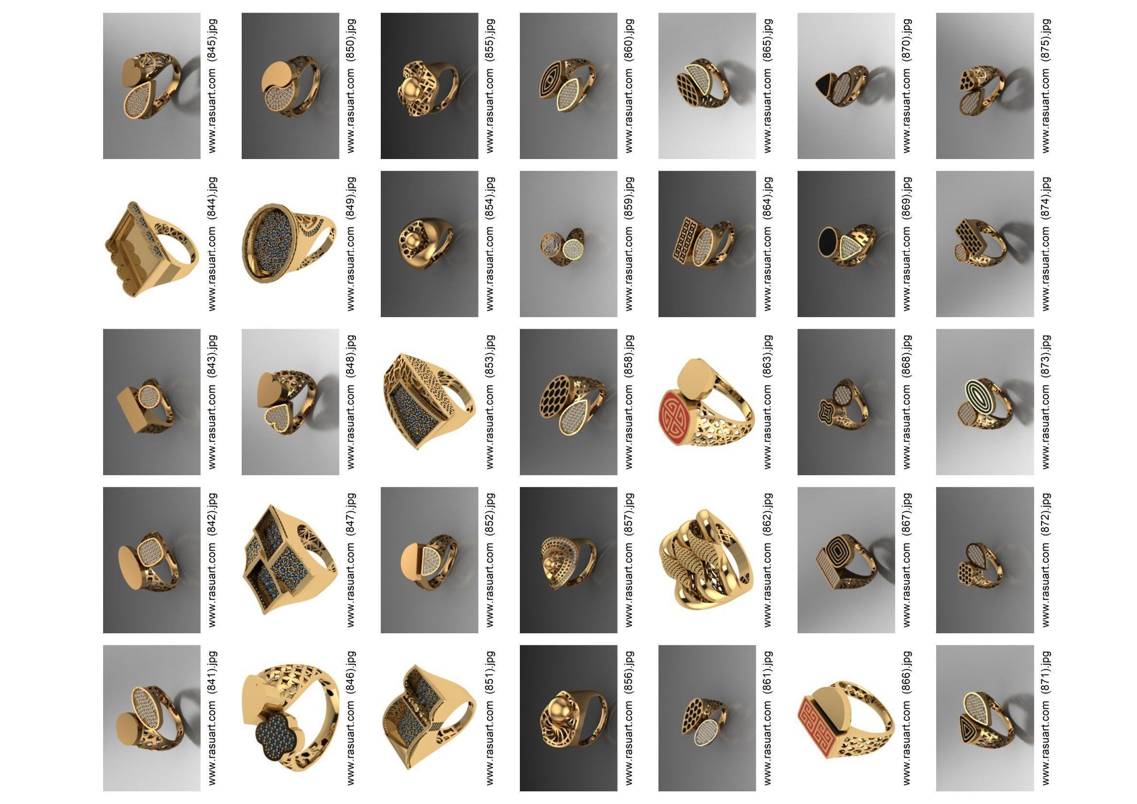 turkish  RINGS FILES 1400 PIECES READY TO PRINT  3D print model_24