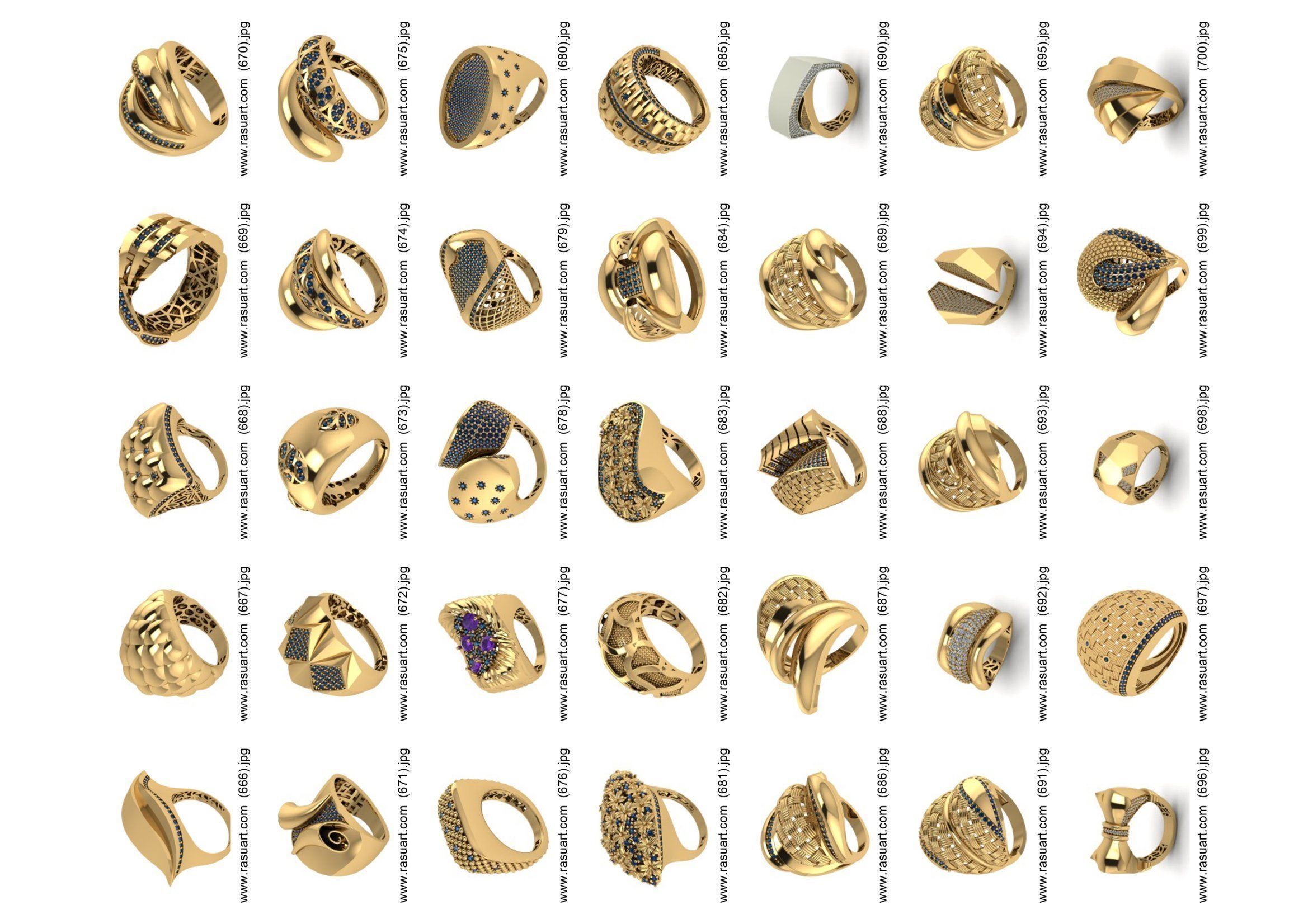 turkish  RINGS FILES 1400 PIECES READY TO PRINT  3D print model_19