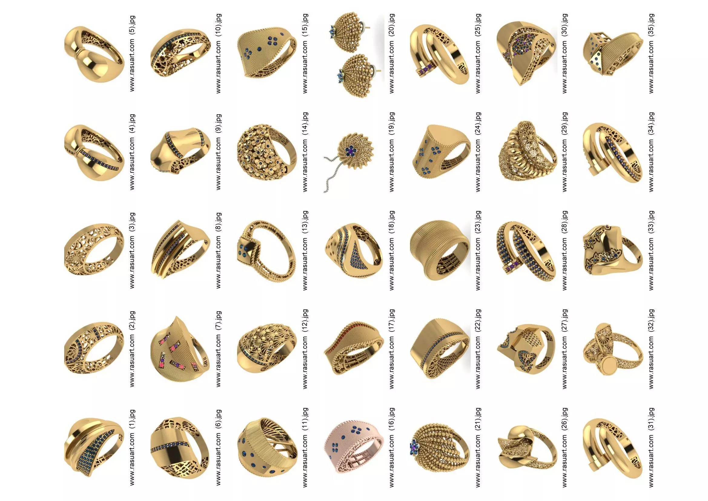 turkish  RINGS FILES 1400 PIECES READY TO PRINT  3D print model_0
