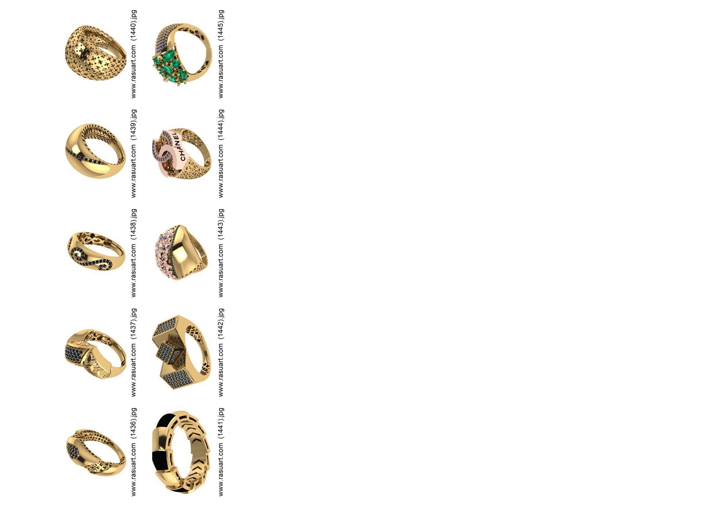 turkish  RINGS FILES 1400 PIECES READY TO PRINT  3D print model_41