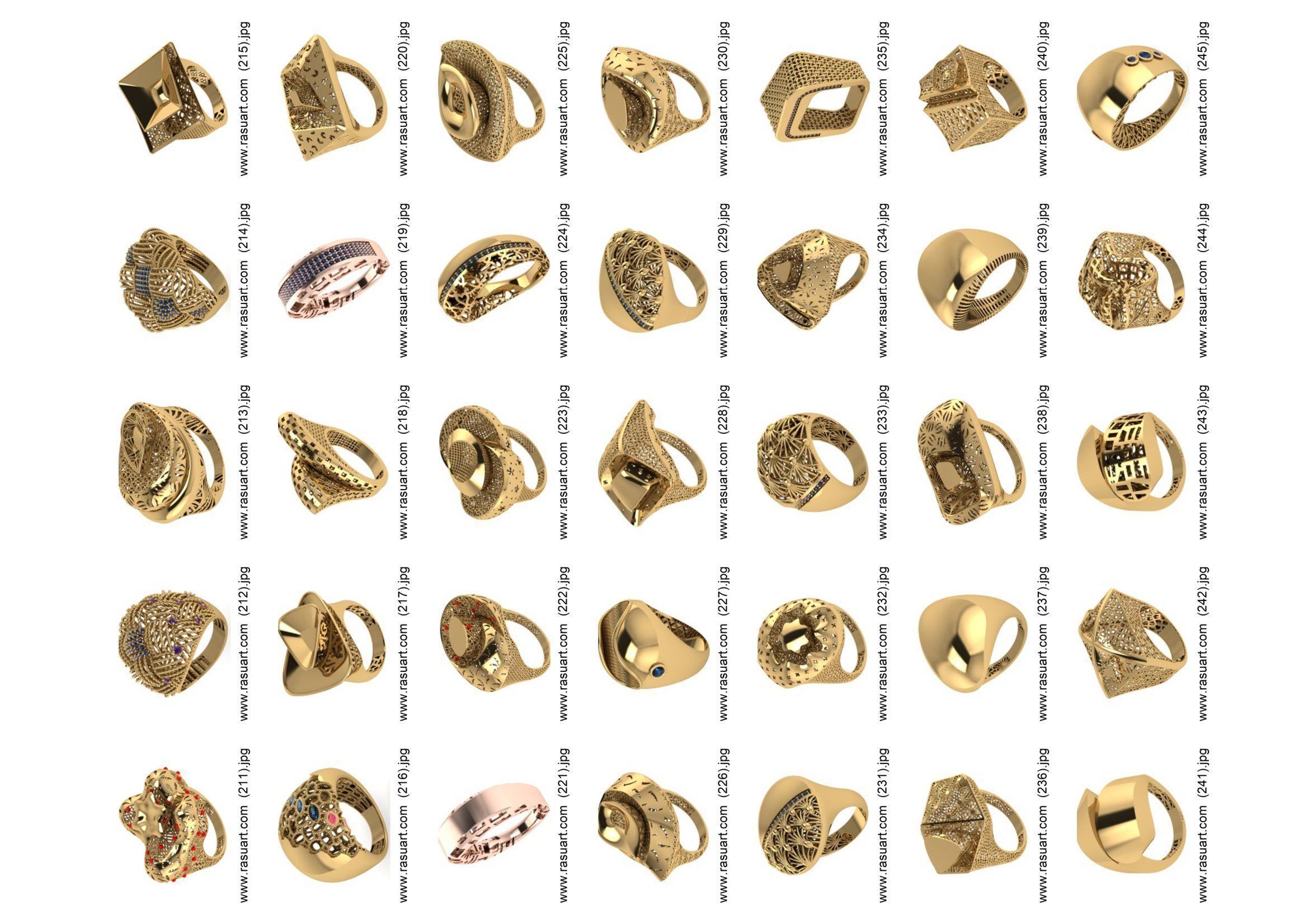 turkish  RINGS FILES 1400 PIECES READY TO PRINT  3D print model_6